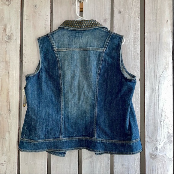 VINTAGE Baby Phat Blue Denim Vest with Gold Accents - Picture 2 of 5
